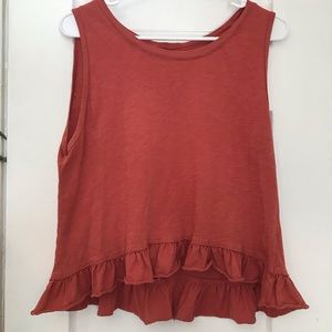 Free People tank with ruffle detailing